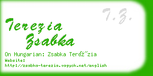 terezia zsabka business card